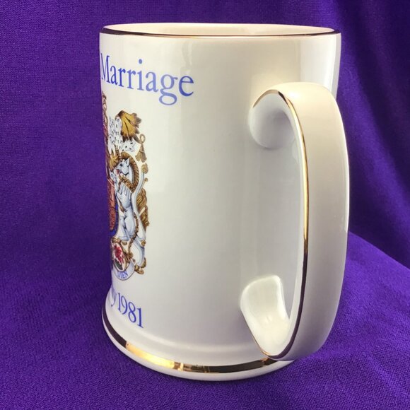 Royal Marriage Charles and Diana Beer Mug Tankard Oversized Coffee Mug 1981 - Picture 2 of 12